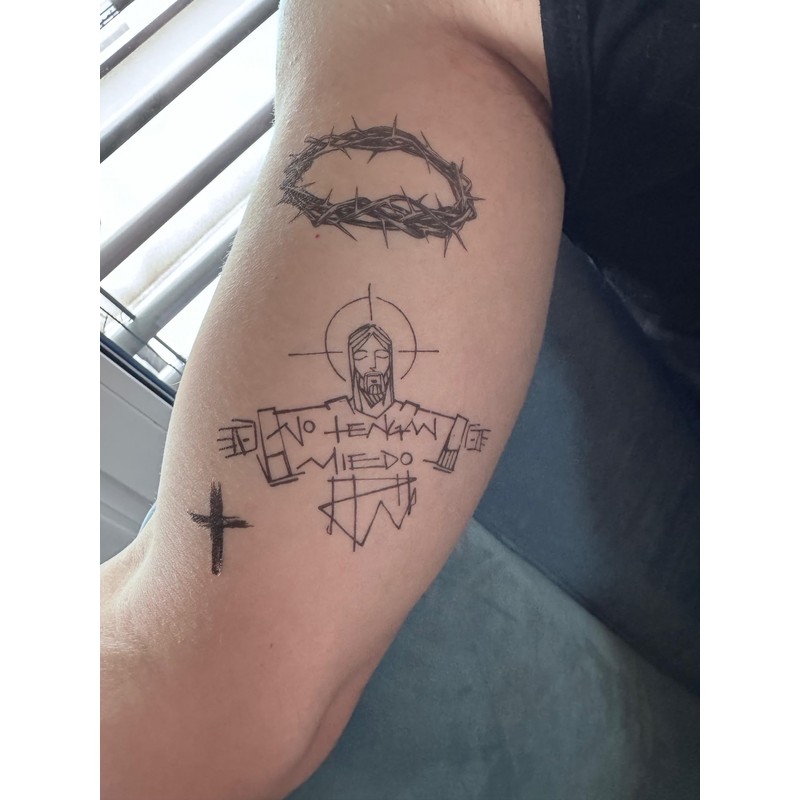 2 Sheets Temporary Cross Tattoo Rosary Tattoos Jesus Tattoo Bed