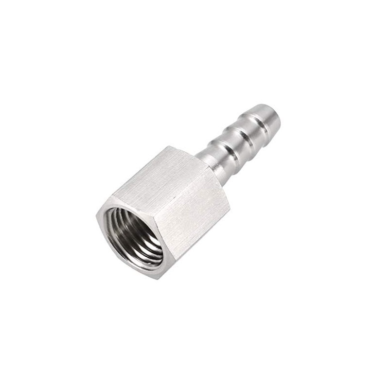 sourcing map Stainless Steel Barb Hose Fitting Connector Adapter 8mm