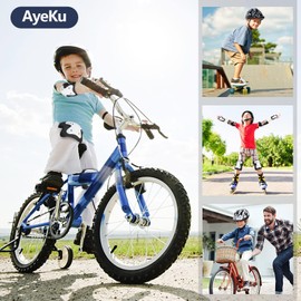 Kids Bike Helmet, Skateboard,Skating Scooter Helmet Pad Set for 3-5-8-14 Years Boys Girls with Knee and Elbow Pads Wrist Guards Roller Skates,Cycling Protective Gear Set