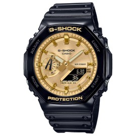 Casio GA-2100 Classic Color Wristwatch, black/gold, 1 piece, Casual