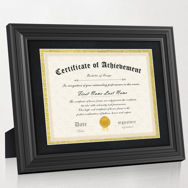 Abtgt Diploma Frame 11x14, With Real Glass, Black and Gold