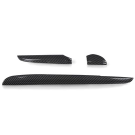 PIT66 Central Control Dashboard Cover Trim Bezels Compatible with Chrysler 300 2011-2023 Black Carbon Fiber Polished