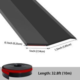 Taaizau 32.8ft Universal Garage Door Top and Sides Seal Strip, Waterproof Self Adhesive Professional Sealing Includes 40pcs Screws, Black