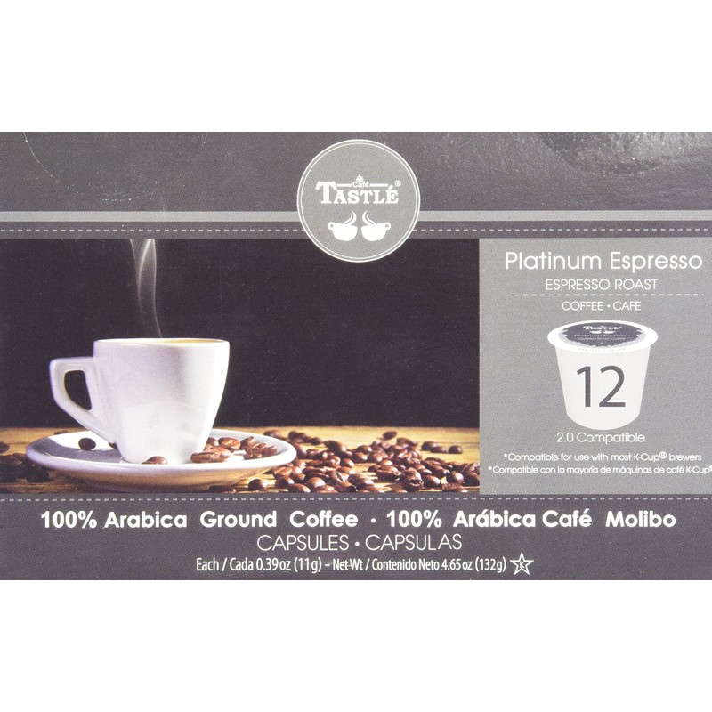 Cafe Tastlé Platinum Espresso Roast Single Serve Coffee, 12 Count