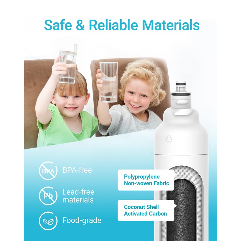 AQUA CREST ADQ73613401 Refrigerator Water Filter, Replacement for LG LT800P,