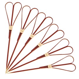100 Pieces Bamboo Cocktail Picks, Heart Shaped Bamboo Sticks, Skewers for Appetizers, Charcuterie Accessories, Toothpicks for Appetizers Picks, 4.7 Inch Cocktail Toothpicks - Red