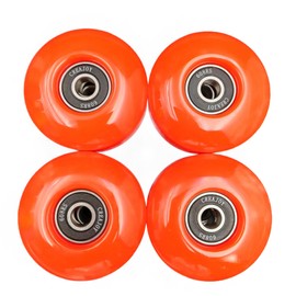 CREAJOY Skateboard Wheels, 52mm 95a, Set of 4 with Pro Bearings (Red)