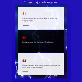 Pulsera de Silicona Antiestática, 8 Bucles Eliminan la Pulsera del Cuerpo Pulsera de Eliminación Electrostática para Correr en Invierno Equilibrio Energía Muñeca Impermeable