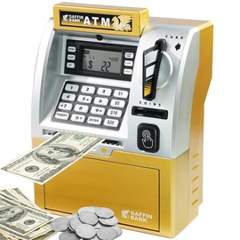 NETNEW 2025 Upgraded ATM Piggy Bank Toy for Kids with Debit Card, Coin Recognition & Balance Tracker