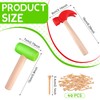 HAOWANWW 4Pcs Hammer Toys with 40Pcs Small Wooden Hammer Simulation