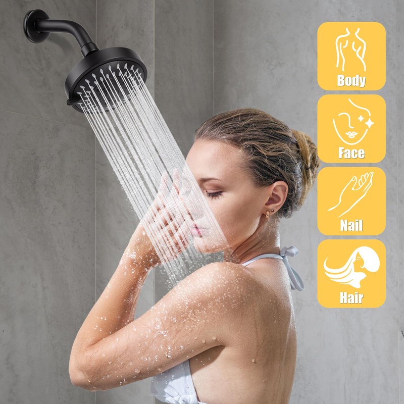 AISOSO Shower Head, 5 Modes High Pressure Shower Heads for