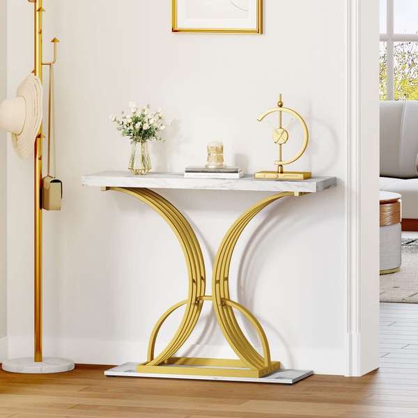 YITAHOME Gold Console Table, Modern Sofa Table for Living Room,