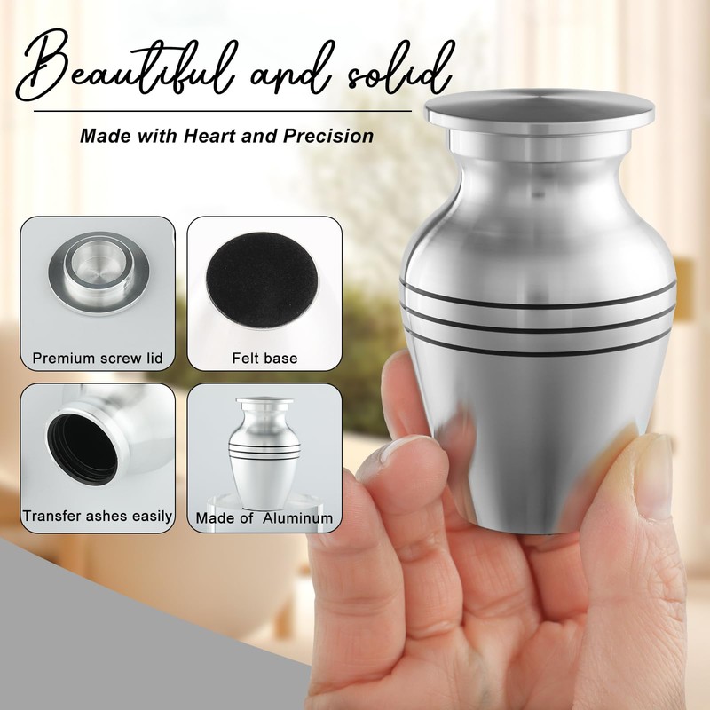 Aerospace-Grade Aluminum Urn for Adult Male Ashes - Lightweight Cremation