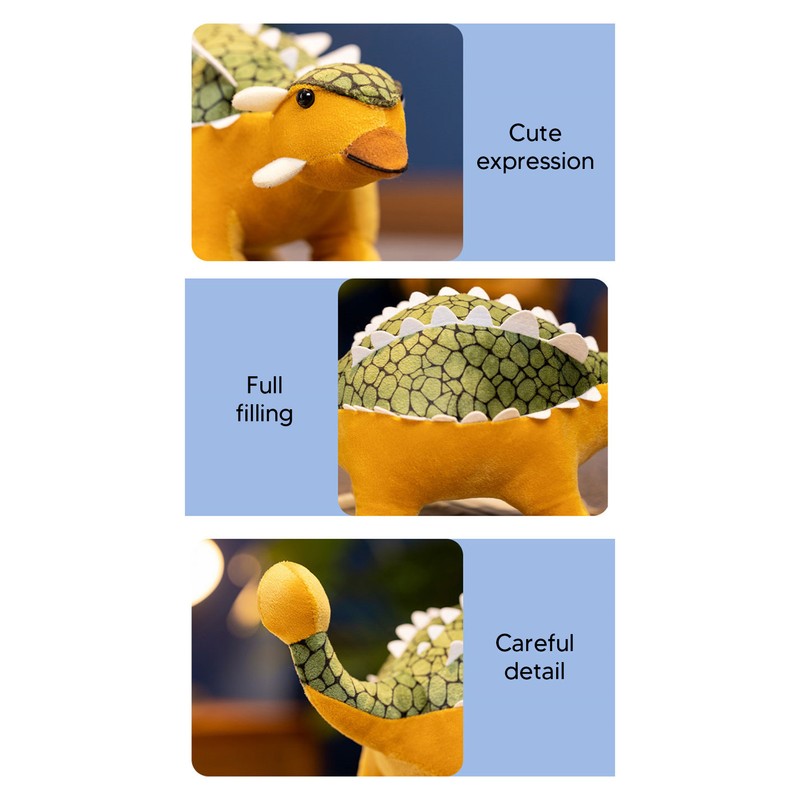 Soft Dinosaur Toy Realistic Stress Reduction Stuffed Dinosaur Doll for