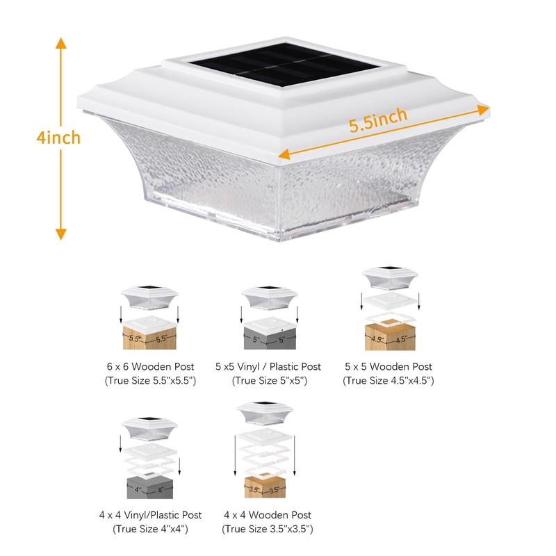 Solar Post Cap Lights Outdoor LED Lighting Deck Fence Cap