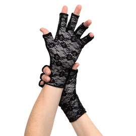 Classy Pal Guantes de compresión para artritis, guantes de escritura para alivio del dolor de mano, Lace, Large (1 Pair)