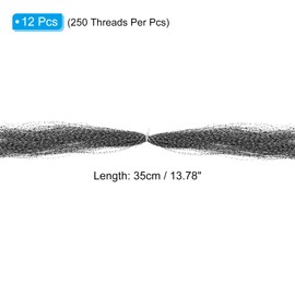 PATIKIL Crystal Flash Fly Fishing Line Fly Tying Material, 12Pcs 250 Strands Dry Flies Decorating Accessories for Making Fishing Hook Lure Flies, Silver Black