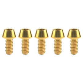Ruifu M4 x8 15 20mm Titanium Alloy Hex Socket Head Screw Pack of 5 (M4x8mm, Gold)