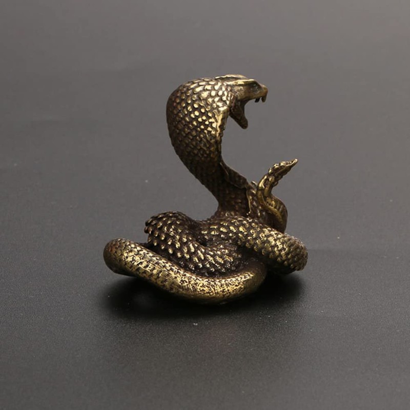 Toddmomy Brass Cobra Snake Statue Cobra Snake Sculpture Cobra Figurine