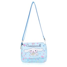 Roffatide Anime Cartoon Mini Messenger Bag Crossbody Bag Kawaii Lolita JK Girls Shoulder Bag Flap Synthetic Leather Satchel Blue