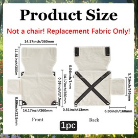 GORGECRAFT Replacement Fabric for Camping Chairs Medium Size Oxford Fabric Replacement Seat for Outdoor Folding Chairs 512 x 610 mm White Waterproof Cover for Camping Chairs with High Backrest for