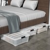 Parlynies 50 Quart Large Under Bed Storage Box, Clear Plastic