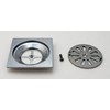 Stainless Steel Floor Drain, 3 1/2" Tile-Square, with Vent-Off Switch