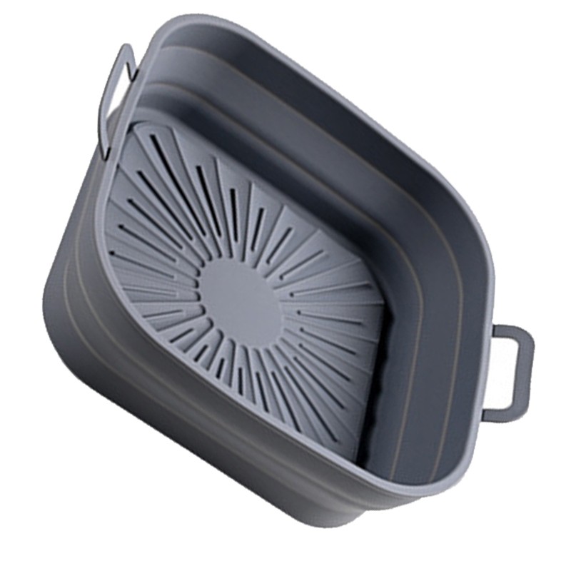 2PCS Fryer Silicone Liners 8in Square Odourless Thickened Foldable Fryer