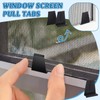 Blulu 100 Pcs Window Screen Pull Tabs, Black Plastic Spline