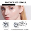 Flat Back Earrings Women, Clear Cubic Zirconia Studs Flatback, Square