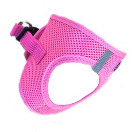 DOGGIE DESIGN American River Choke Free Reflective Step in Ultra Harness, Pink, XXL