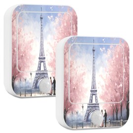 YETTASBIN Paris Eiffel Tower LED Night Light, Eye-Friendly Plug into Wall Night Lights Adjustable Brightness Night Lamp with Smart Sensor & 3 Modes for Kids Bedroom, Bathroom, Hallway, 2 Pack