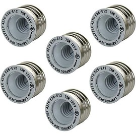 Sunlite 40926-SU Medium to Candelabra Base Socket Adapter, Use Candelabra Bulbs (E12) in Medium Base (E26) Fixtures, for Lamps, Ceiling Fixtures, Wall Sconces, 75 Watt Max, UL Listed 6 Pack White