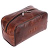 SPORTGIFTZ Buffalo Leather Rugby Wash Bag Durable Toiletry Bag for