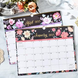 2025 Calendar - 2025 Wall Calendar, Jan. 2025 - Dec. 2025, 15" x 11.5", 12 Monthly Wall Calendar 2025, Twin-Wire Binding + Hanging Hook + Thick Paper + Julian Dates - Floral