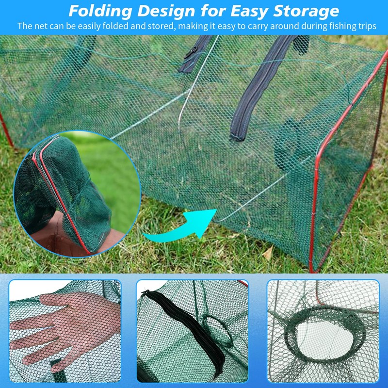Bait Traps Fishing Nets, Foldable Nylon Fishing Supplies Tool for
