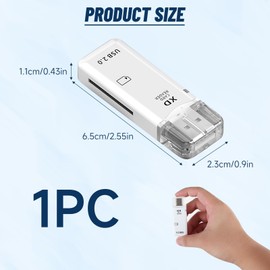 Aradoea USB 2.0 128GB XD Memory Card Reader, Plug & Play Quick Card Reading Adapter Up to 480MBs Compact Flash XD Picture Card Reader for Fuji Olympus Cameras (Supports Windows + Mac + OS + Linux)