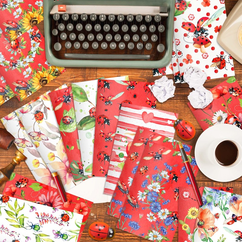 24 Pcs Ladybug Mini Notebooks - Lady Bug Portable Pocket