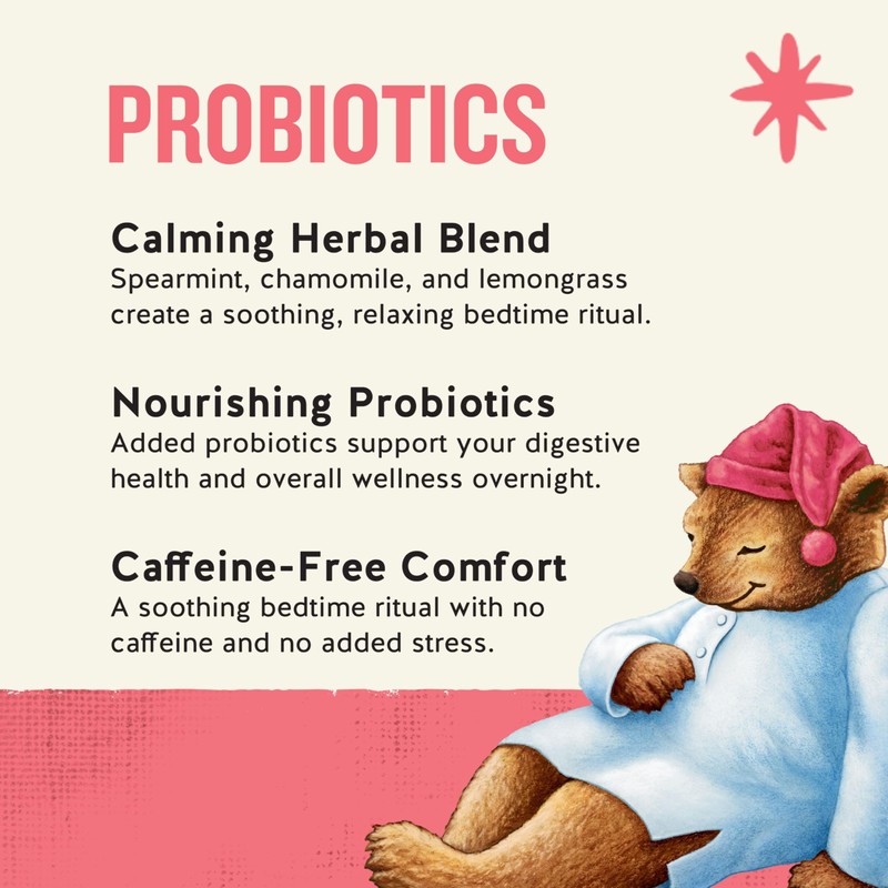 Celestial Seasonings Sleepytime Wellness Tea Plus Probiotics, Caffeine Free, 18