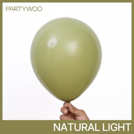 PartyWoo Sage Green Balloons 120 pcs Olive Balloons Different Sizes Pack of 18 12 10 5 Inch Olive Green Balloon Arch Kit Sage Balloon Garland as Forest Baby Shower Birthday Party Decorations Green-F11