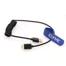 Eonvic 2.1 HDMI 8K HDMI Male to Mini HDMI Male Cable High Speed Extender Cable for Canon Nikon Panasonic GH3 Monitor (Black Coiled 50cm)