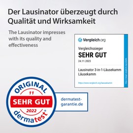 LAUSINATOR Lice Comb Set of 2 Extra Fine Nit Combs Children + Adults