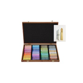 Mungyo Gallery Artists' Soft Oil Pastels - Caja de madera de 72 colores surtidos (MOPV-72W)