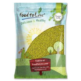 Food to Live- Mung Beans, 10 Pounds Whole, Dried, Raw Moong, Kosher, Vegan, Sirtfood, Bulk Green Gram, Low Sodium, Good Source of Dietary Fiber, Protein, Folate, Copper, and Iron