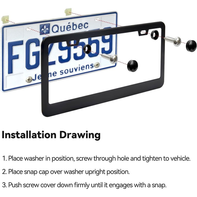 2Pcs Matte Black License Plate Frame for Astros,2 Holes Aluminum