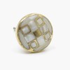 Handmade Inlay Pearl with Brass Body Mixed Media Knob, Pull,