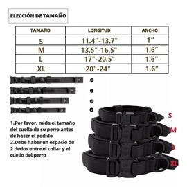HAPPTWS Collar para Perro Táctico Ajustable con Metal Hebilla Correa (L)