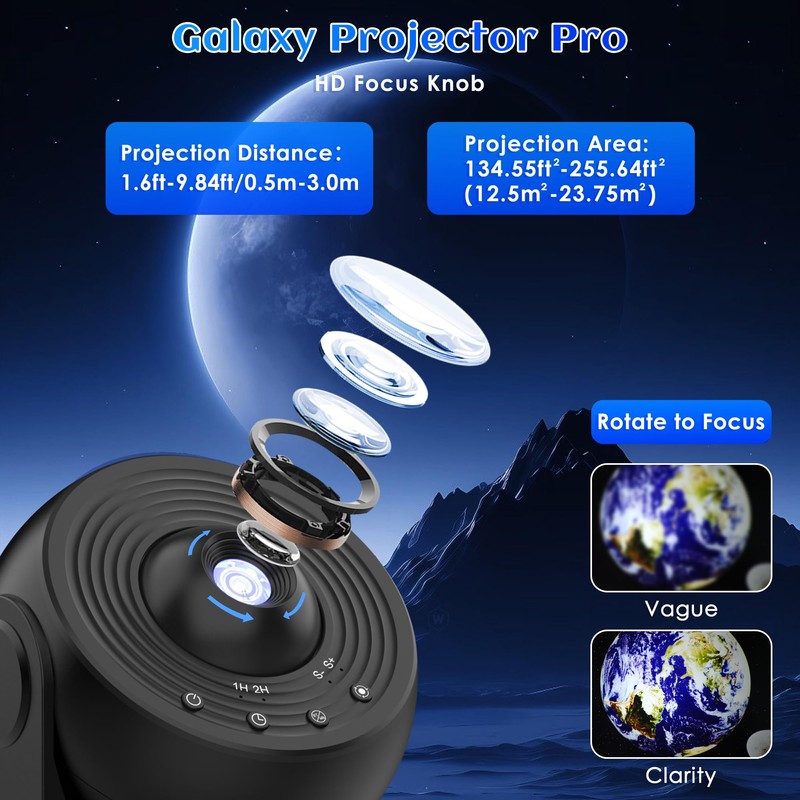 Galaxy Projector for Bedroom Pro Version, HD 12 in 1