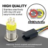 AutoLöc Power Accessories 16mm Billet 12V Momentary Push Button Switch