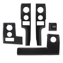 DOTCOM Center Console Dashboard Panel Cover Trim Bezels Compatible with Ford F150 2009 2010 2011 2012 2013 2014 Black Carbon Fiber